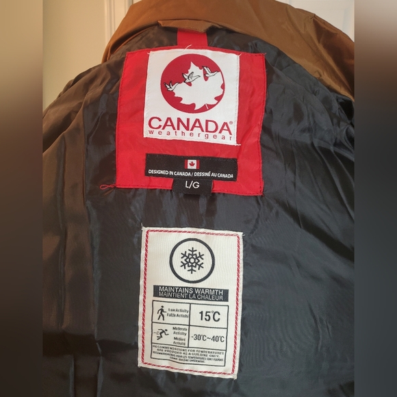 Canada Weather Gear Brown Hooded Puffer Jacket Mens - Picture 6 of 12
